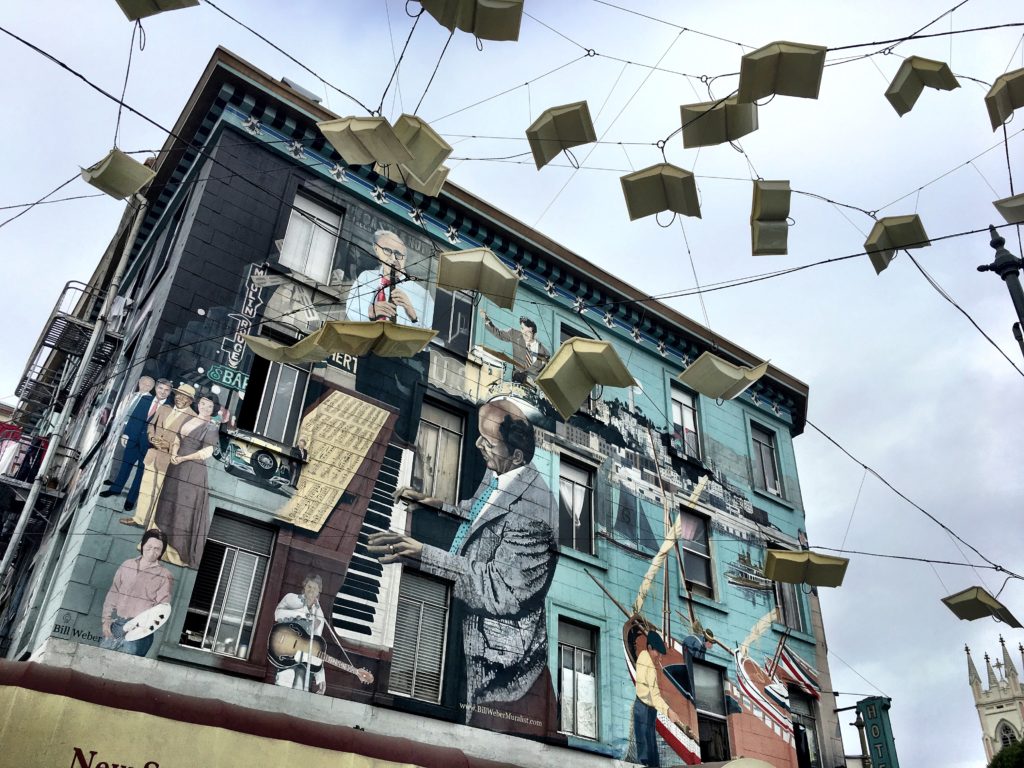 Books sculpture mural San Francisco