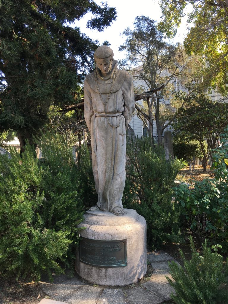 Statue of Junipero Serra Mission Dolores graveyard San Francisco
