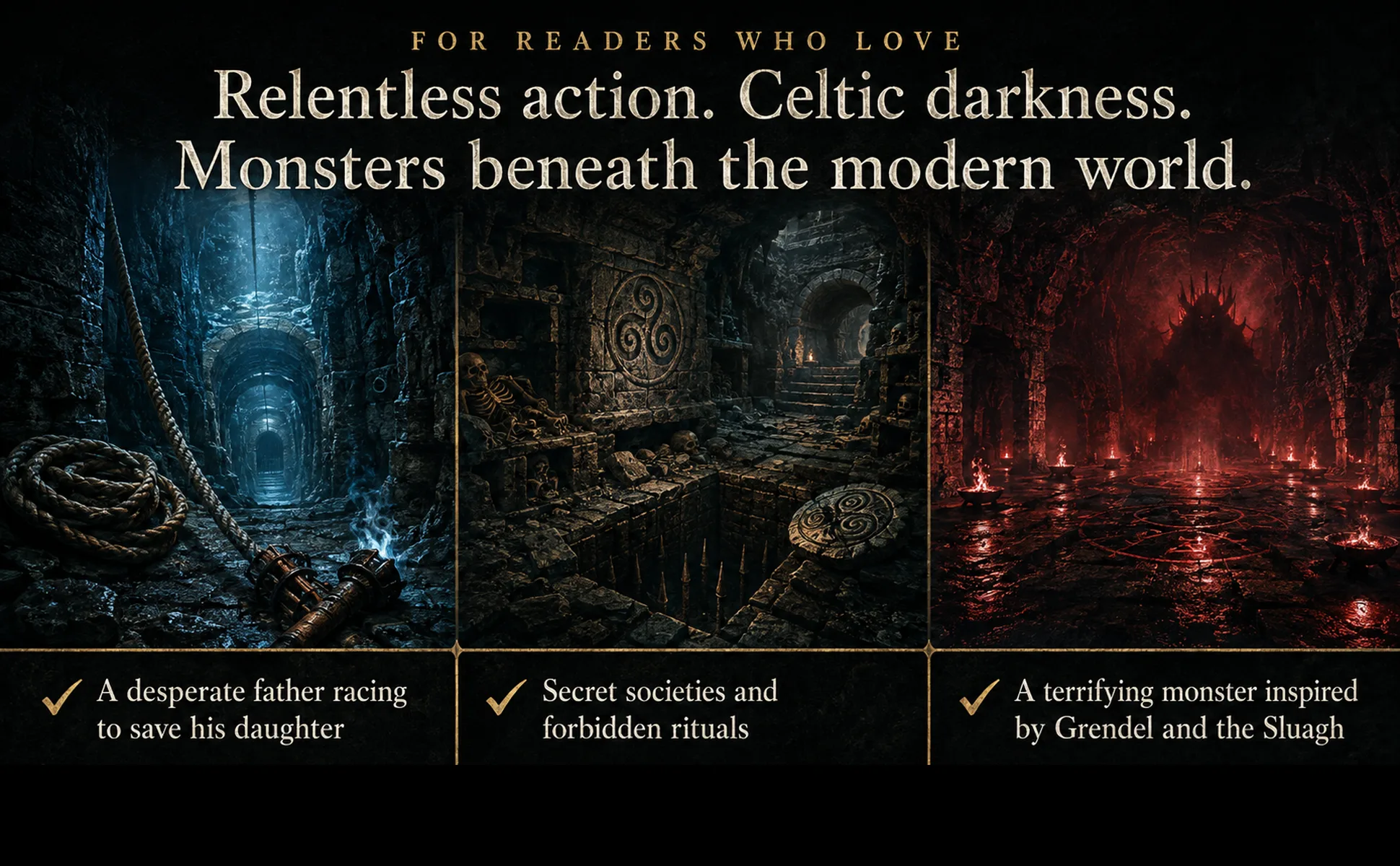 For readers who love relentless action, Celtic darkness and monsters beneath the modern world.